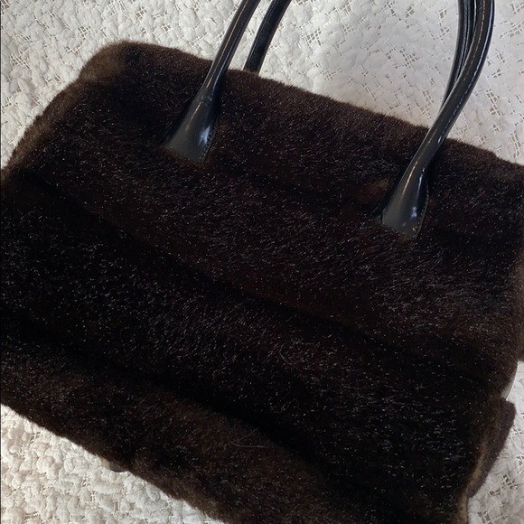 BCBGMaxAzria Brown & Black Faux Fur Purse - Picture 15 of 16